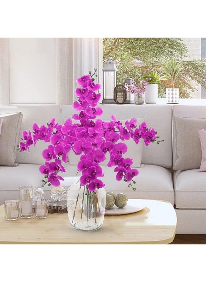 Polyester Set Of 3 Artificial Orchid Flowers For Vase Pot (Pink, 93.98 Cm) Decorative Items For Home Décor Living Room Bedroom Office Table Top Centerpiece Wedding Decoration