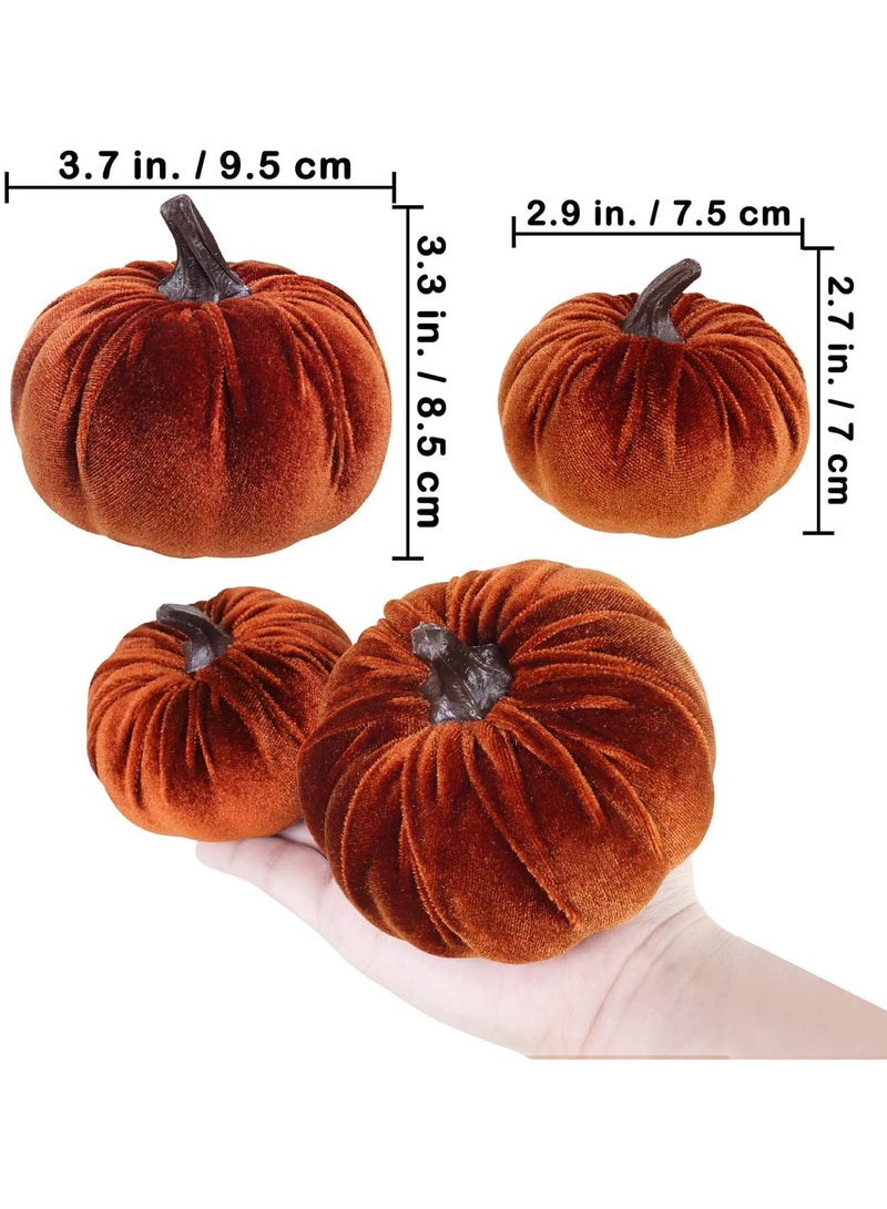 16pcs Pumpkin Fall Decorations Artificial Faux Velvet Pumpkins Decor Pumpkins for Fall Wedding Table Decorations