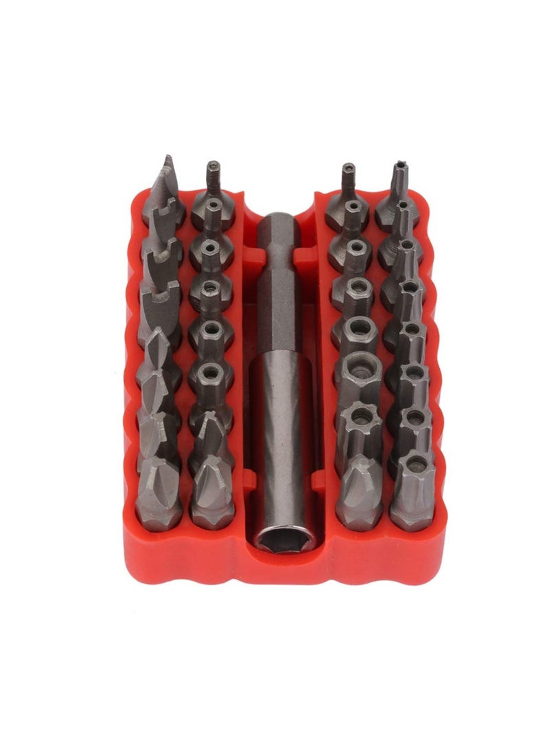 Screwdriver Bit Set, 32pcs Screwdriver Bit Kit, Hex Crossing Star Screw Security Bit Set, with Extension Rod for Home Electoronics, for Electric Screwdrivers, Hand Screwdrivers, Electric Drills