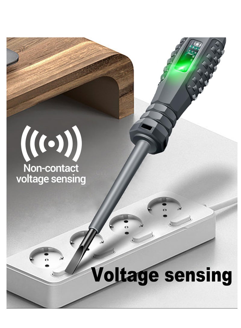 Voltage Tester with Screwdriver Electrical, Live/Zero Wire Electric Tester, Tester Tool, Non Contact Voltage Tester Pen with Range AC 70V-250V, Pocket-Sized Voltage Detector, Breakpoint Finder