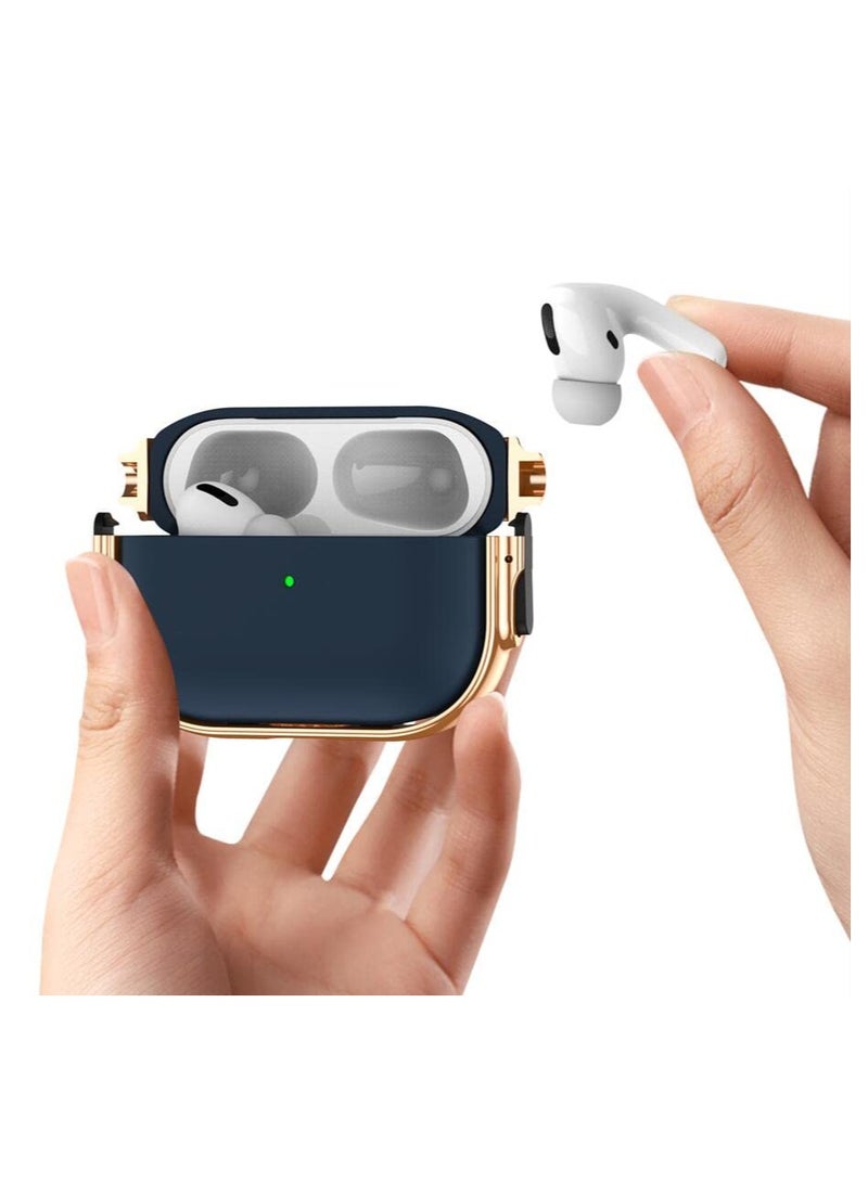 Plating Case for Airpods Pro 2, Case with Carabiner Shock-Absorbing Case Cover Shock-Absorbing Case Outdoor Protective Cover Hard Shell Case Anti-Drop Case for 2022 Released Airpods Pro 2