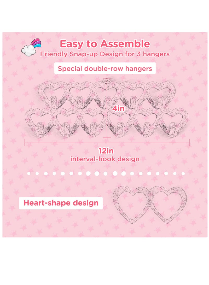 Pink Heart Velvet Headband Organizer for Girls Perfect Bow Storage for Doors and Walls