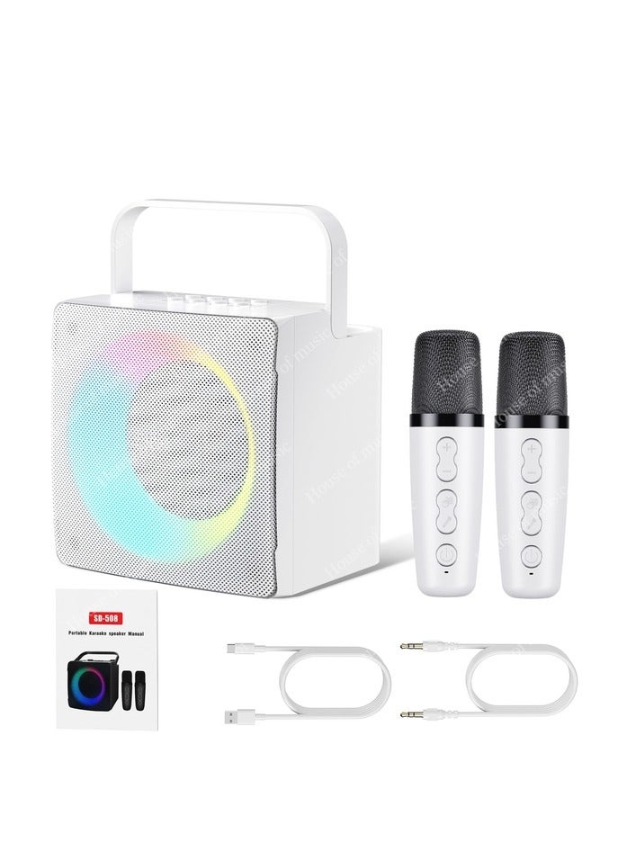 SDRD SD-508 Home Outdoor Portable Bluetooth Speaker With Dual Wireless Microphones