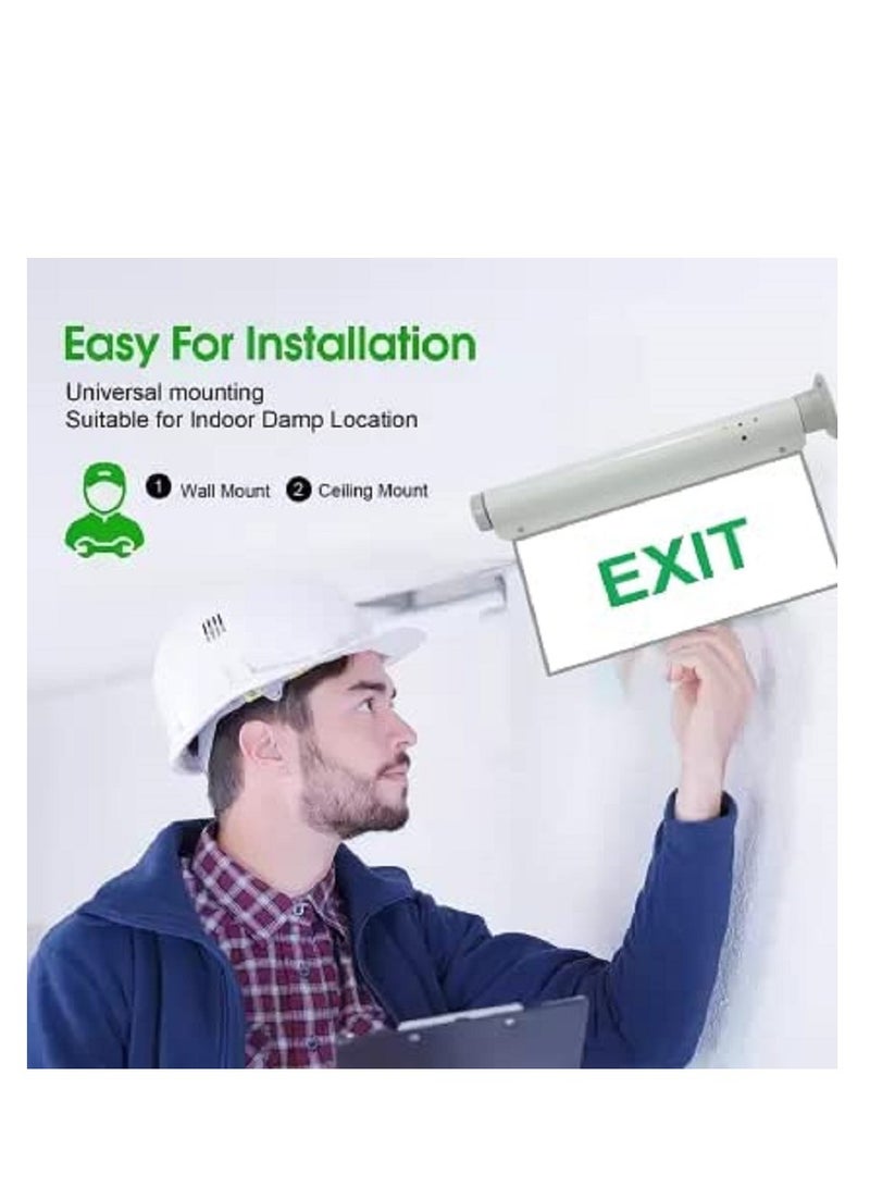 RACO RR Escape LED Sign Emergency Exit Light with Battery Backup, Acrylic Clear Panel Exit Sign Exit Light