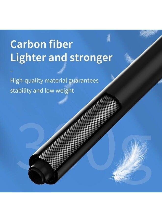 Carbon Fiber Selfie Stick, 40cm-300cm Extendable, 180° Rotation, Anti-Slip Soft Grip, 3m Long for Group Shots