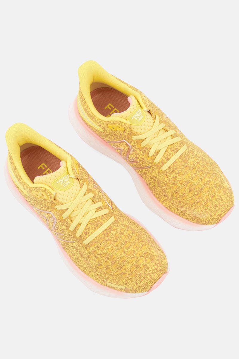 Women W108012H Wide Lace Up Running Shoes, Gold