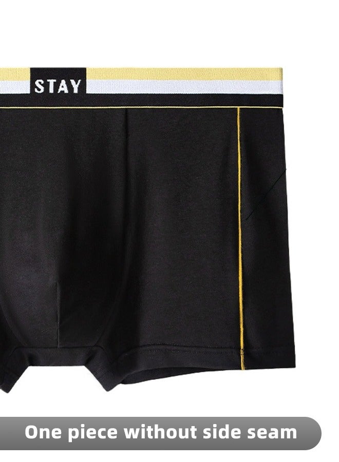 Set of 3 Men Cotton Modal Boxer Shorts Breathable Soft Medium Waist Teenager Underwear Summer High Stretch Seamless Briefs Multicolour