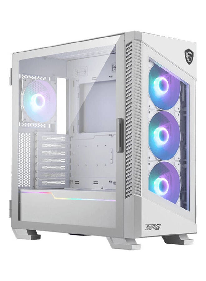 MPG VELOX 100R Mid-Tower ATX Gaming PC Case, Tempered Glass Front Panel, 4x 120mm ARGB Fans, Support Up to 360mm Radiator, Vertical GPU Mount, Optimized Airflow, Type-C, 306-7G18W22-809 White