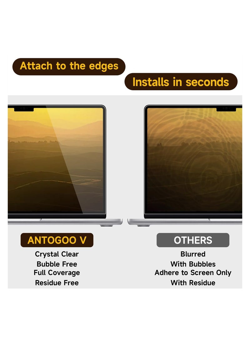 Premium Removable Tempered Glass Screen Protector for 2023 Macbook Air 15.3 Inch A2941 Anti-Scratch Bubble-Free Clear