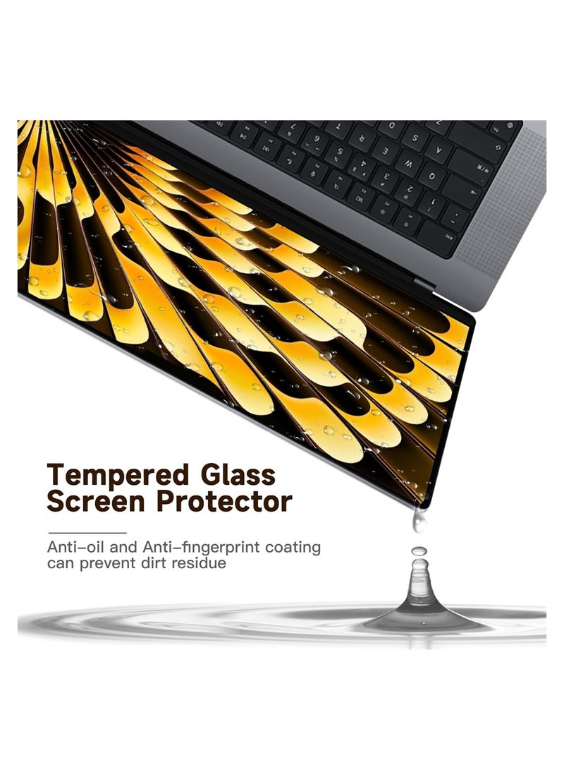 Premium Removable Tempered Glass Screen Protector for 2023 Macbook Air 15.3 Inch A2941 Anti-Scratch Bubble-Free Clear