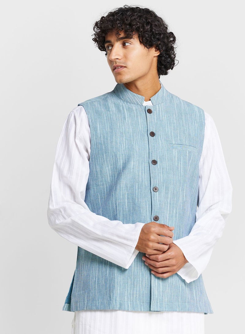 Button Detail Nehru Jacket