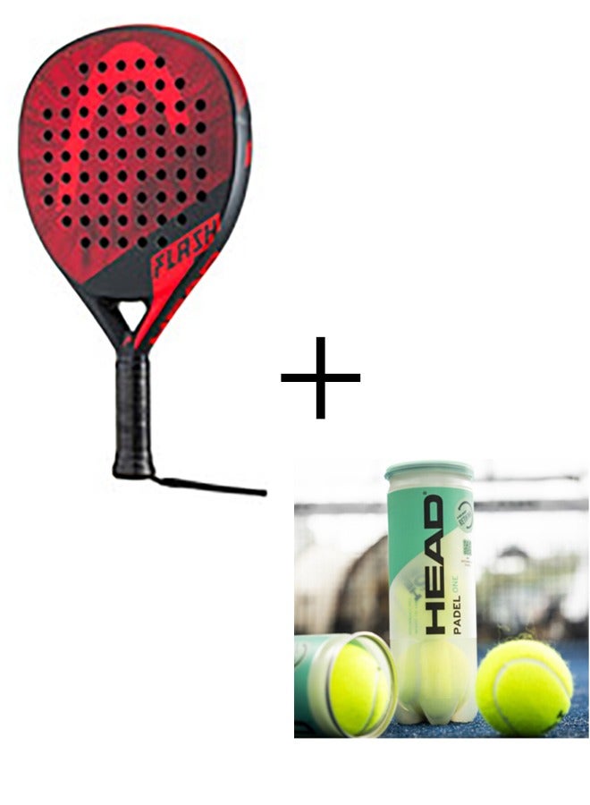 Flash Padel Racket + HEAD Padel One Padel balls