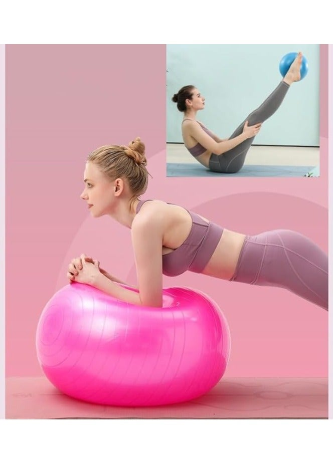 65cm & 25cm Exercise Fitness Aerobic Ball For Gym Yoga Pilates Pregnancy Birthing Swiss For Exercise 65cm/25cm