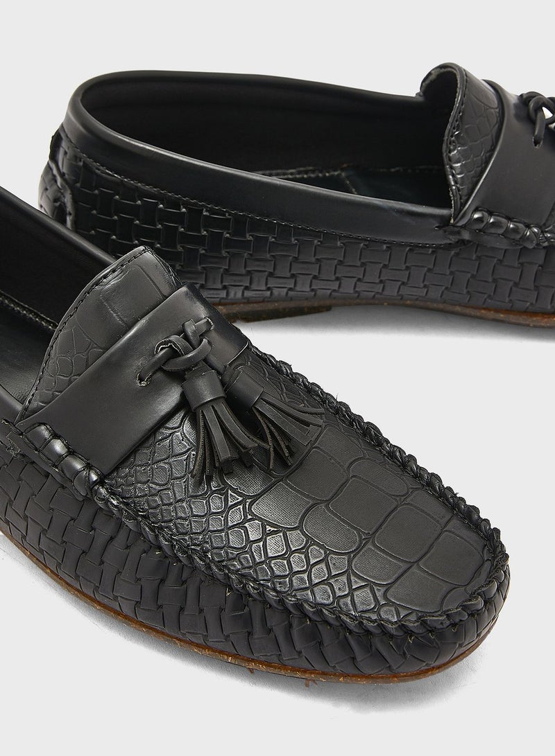 Leatherette Tassel Loafers