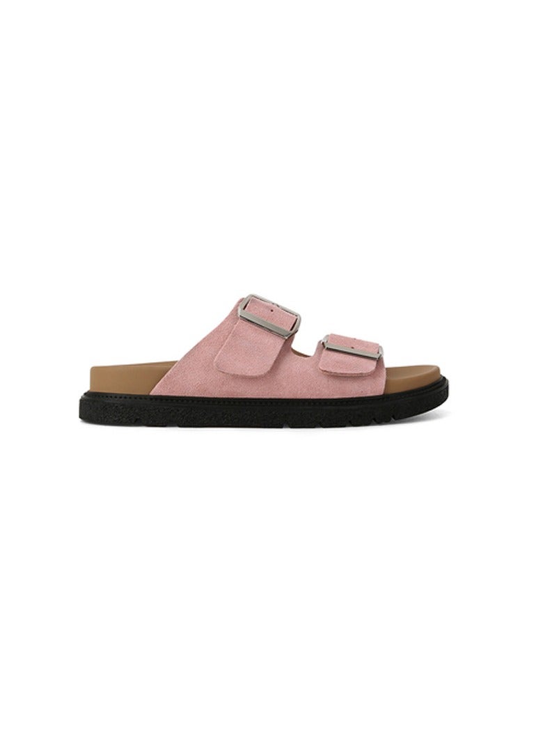 Women's Summer Sandal Slippers Holiday Retro Casual Thick Bottom Double Buckle Strap Slippers Outer Wear