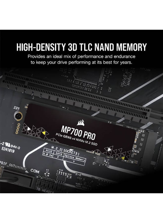 2TB MP700 PRO NVMe PCIe 5.0 M.2 Internal SSD, 12400 MB/s Sequential Read Speeds & 11800 Sequential Write Speeds, 3D TLC NAND Technology, 1.6 Million Hours MTBF, CSSD-F2000GBMP700PNH 2 TB