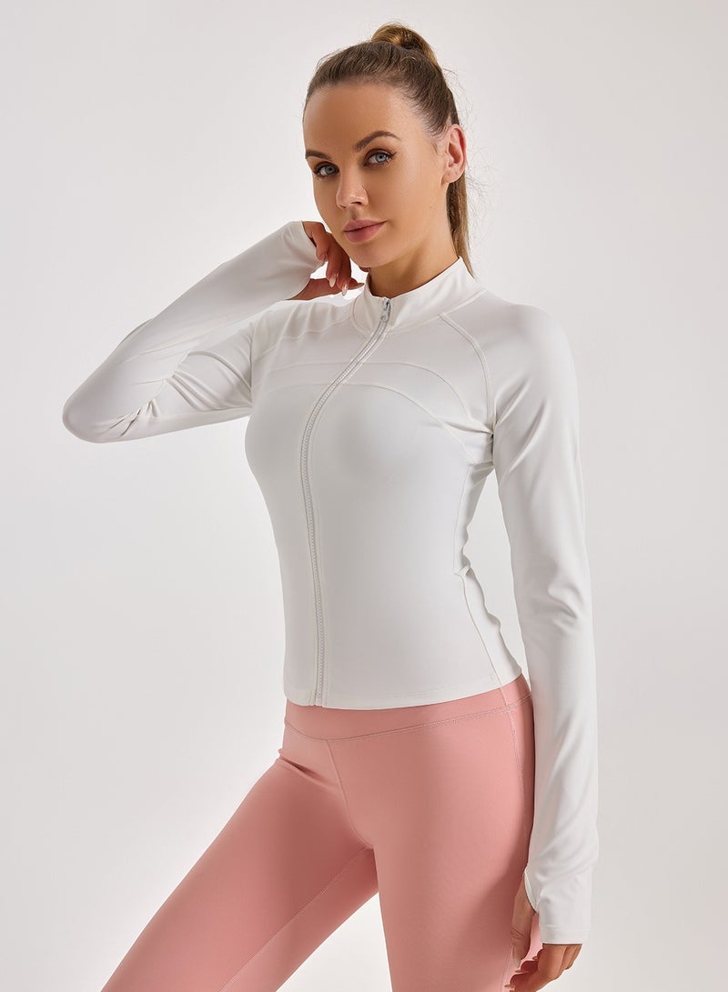 Girls' Oversized Zipper Sports Stretch Slim Fit Yoga Suit