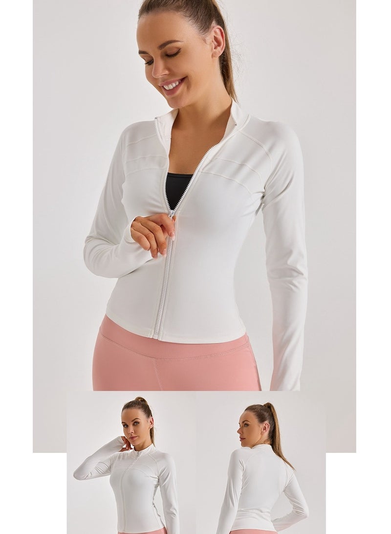 Girls' Oversized Zipper Sports Stretch Slim Fit Yoga Suit