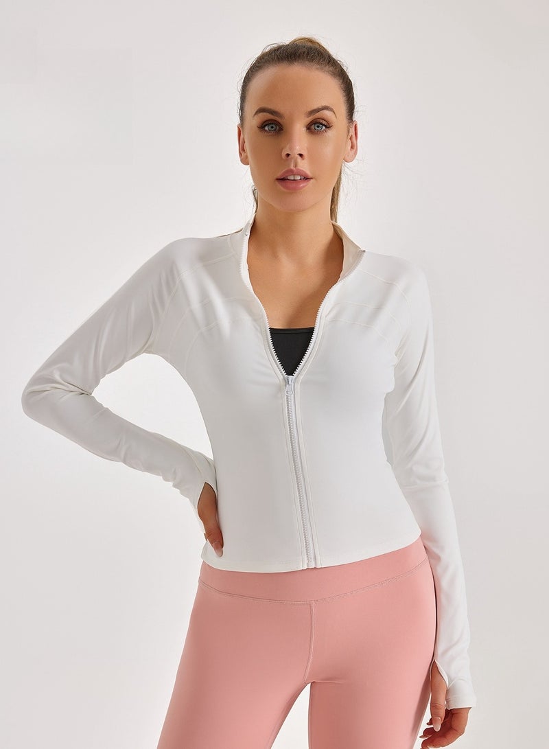 Girls' Oversized Zipper Sports Stretch Slim Fit Yoga Suit