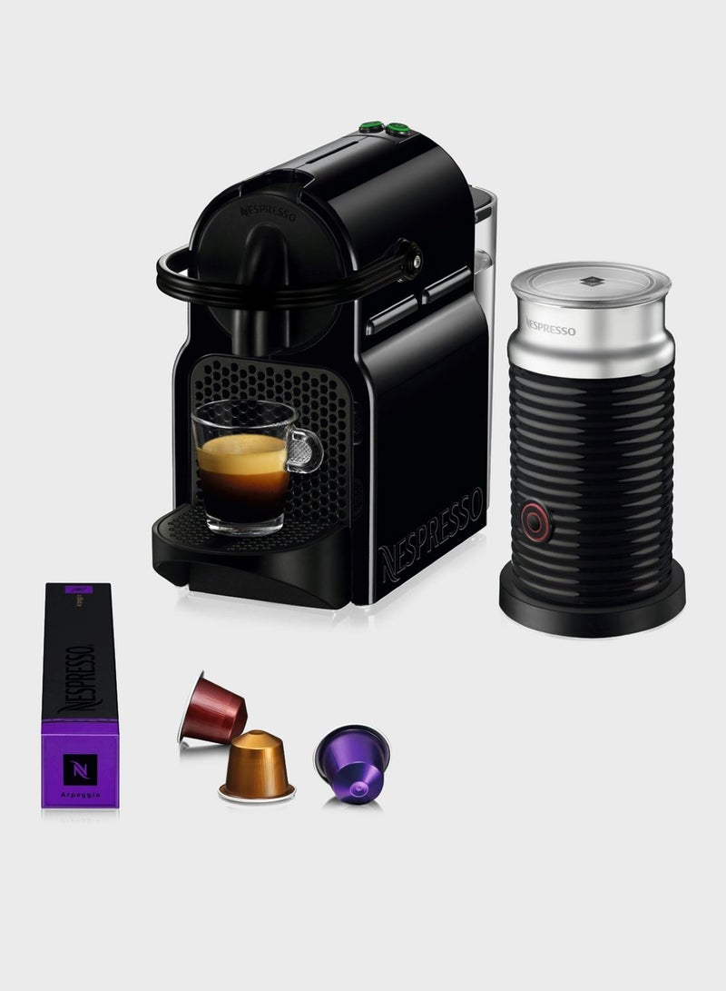 Inissia D40 Black Coffee Machine  Aerocino Bundle