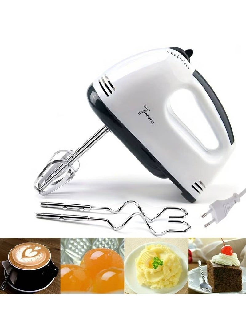 Hand Mixer 2 beaters and 2 dough hooks Professional Electric Handheld Cake Mixer for Baking 7 Speed Function Beater Whisk Kneaders for Kitchen Baking Cooking