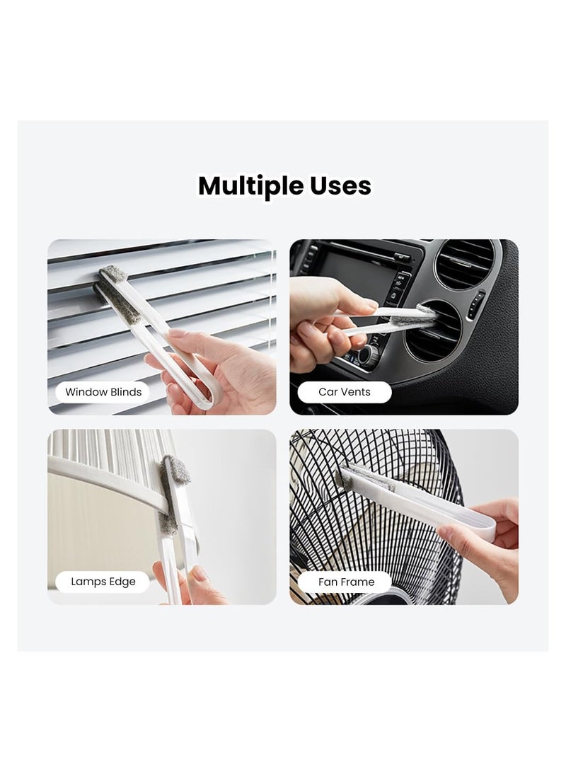 Blind Cleaner Duster Tool, for Window Blinds, Washing Equipment for Window Shutters, Car Vents, Ceiling Fan and Air Conditioner Cleaning Dust, Washable, for Ceiling Fans(2 Brushes + 12 Brush Heads)