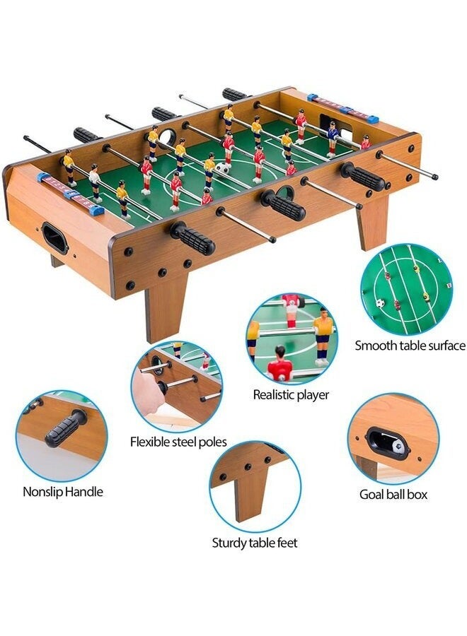 Football Tabletop Games, Table Football Toy for Kids Adults Hand Soccer Table Set Tabletop Indoor foosball Wooden Top Mini Game Portable Soccer Table (69*37*22.5CM)