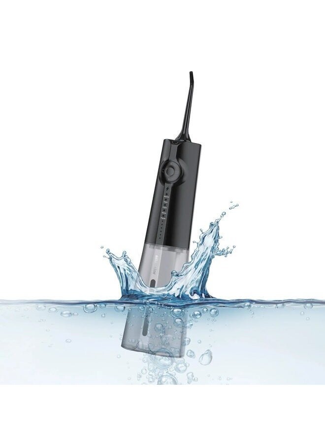 Portable Oral Irrigator, 300ML Water Tank, IPX7 Waterproof, 30-120 PSI Pressure, 5 Modes, Black