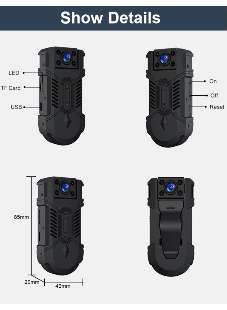 GULFLINK 1080P WIFI 180 Degree Rotatable Lens Clipper Mini Video Recorder Security Camera