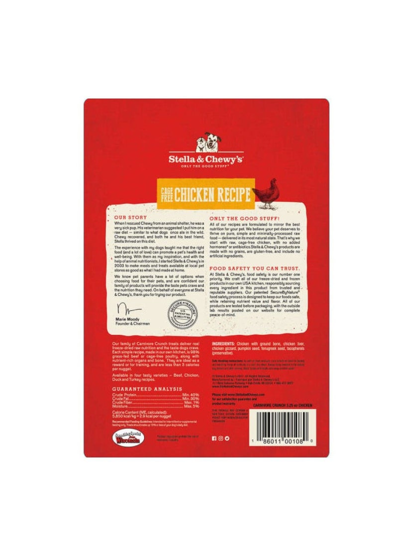 Carnivore Crunch Freez Dried Dog Treats – Chicken Recipe – 3.25 oz