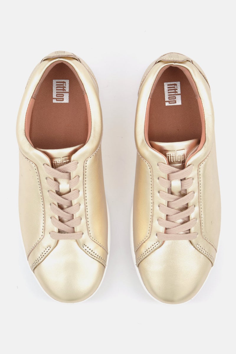 Women Rally Sneaker Lace Up Casual Shoes, Gold