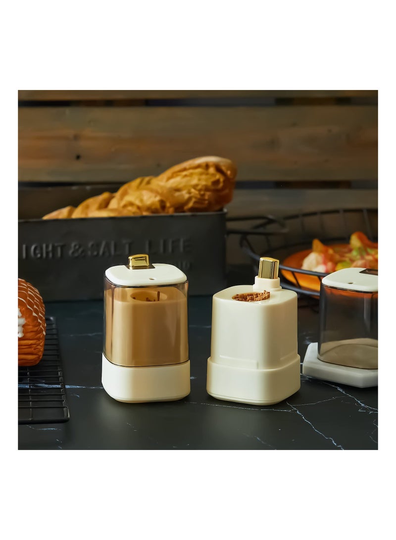 Toothpick Storage Box 4 Pcs Automatic Toothpick Dispenser Pop up Toothpick Holder Dispenser Novelty Sturdy Tooth Pick Holder Safe Thickening Toothpicks Container for Home Kitchen Restaurant