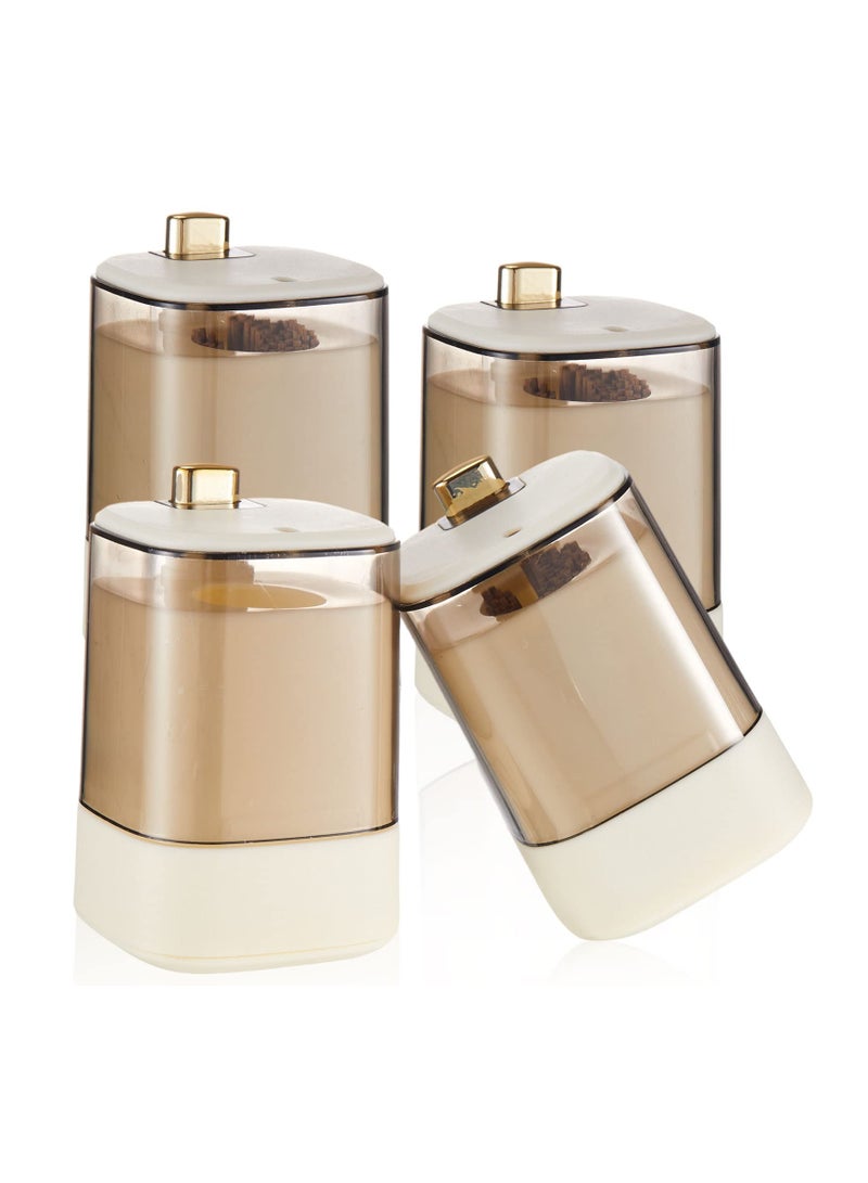 Toothpick Storage Box 4 Pcs Automatic Toothpick Dispenser Pop up Toothpick Holder Dispenser Novelty Sturdy Tooth Pick Holder Safe Thickening Toothpicks Container for Home Kitchen Restaurant