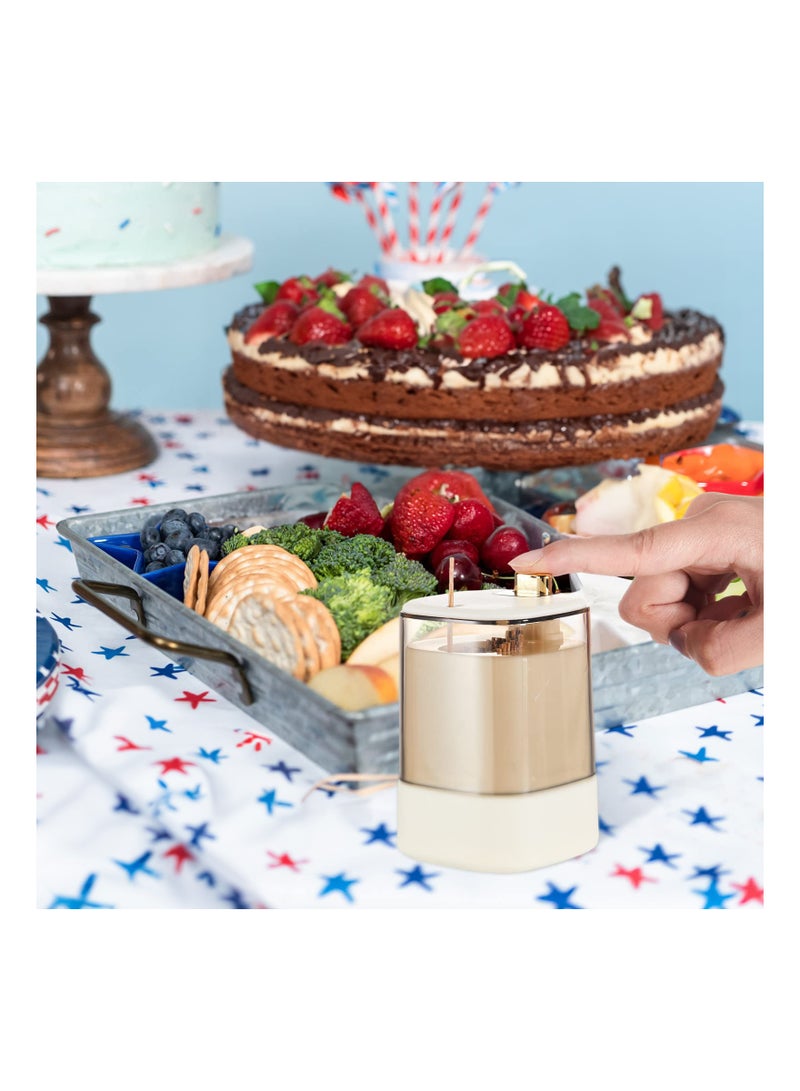 Toothpick Storage Box 4 Pcs Automatic Toothpick Dispenser Pop up Toothpick Holder Dispenser Novelty Sturdy Tooth Pick Holder Safe Thickening Toothpicks Container for Home Kitchen Restaurant