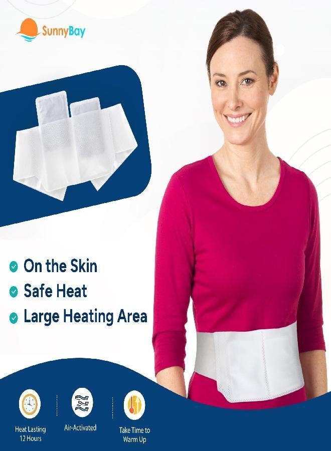 SunnyBay 24-Pack Heat Patches for Lower Back, Wearable Air-Activated Disposable Heat Pads to use for Menstrual Period, Neck, Shoulder, and More, Up to 113 °F Warmth for Cold Body