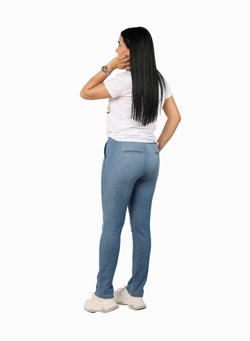 ILARY PANAREA Light Blue Skinny Fit Low Waist Jeans - Sleek Women's Denim Jeans