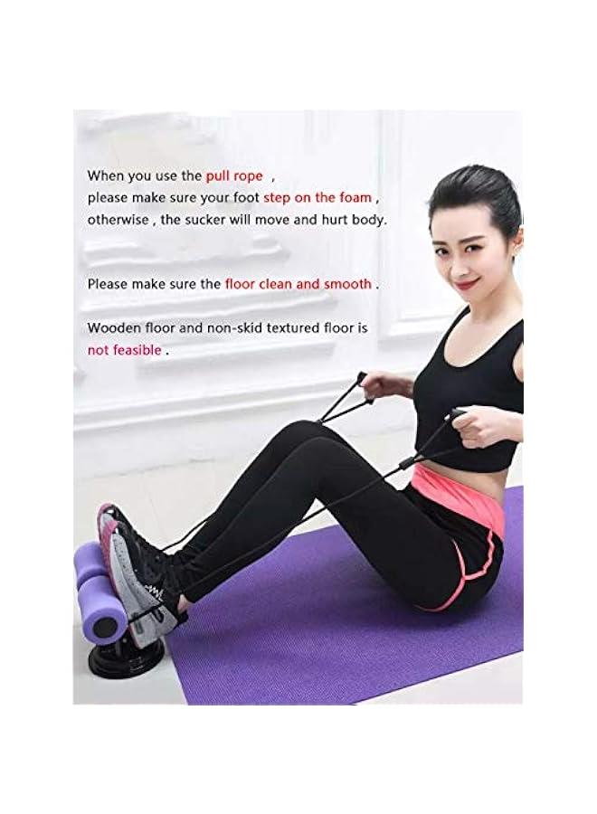 Sit Up Bar Assistant Device with resistance tube / Soft Foam Fitness Workout Self-Suction Exercise Body Equipment Bodybuilding Expander for Abdomen/Waist/Arm/Leg Stretching Slimming Training