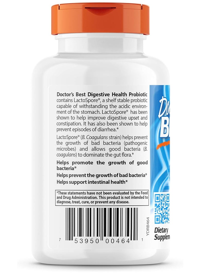 Digestive Health Probiotic 2 Billion With Lactospore 60 Veggie Caps