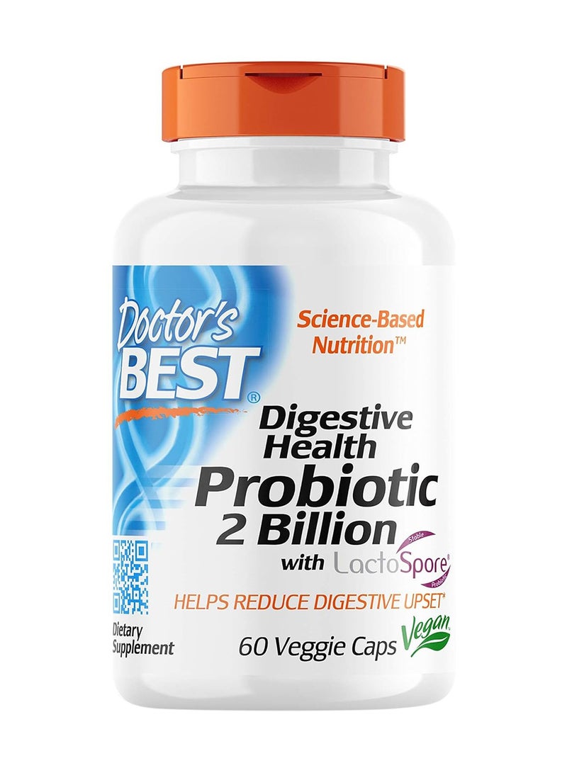 Digestive Health Probiotic 2 Billion With Lactospore 60 Veggie Caps