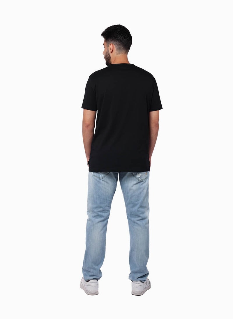 PRINCE 9587 Light Wash Straight Fit Distressed Jeans for Men - Classic and Modern Casual Denim by Reign Italia