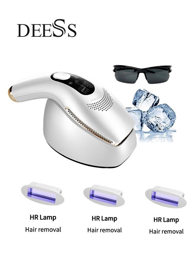 GP590 PLUS Unlimited Flashes Permanent Painless IPL Laser Hair Removal Device Epilator With 3*HR Lamp White