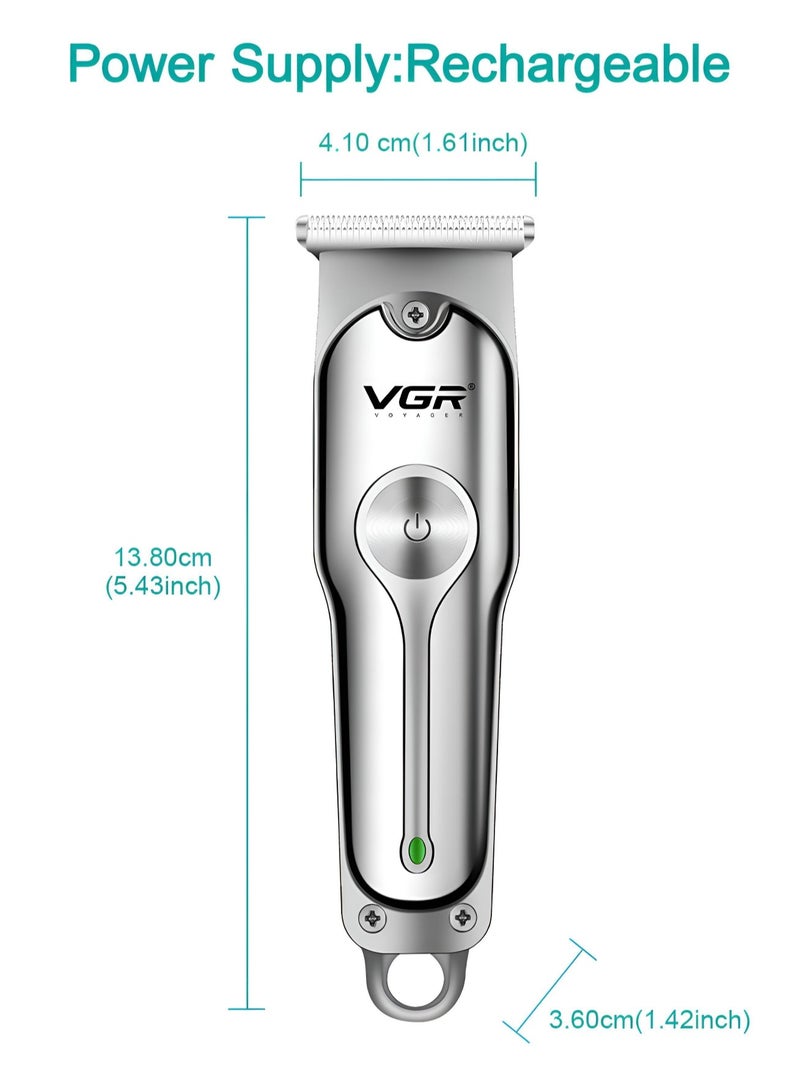 Hair Clipper Shaver 120Min Working Time 600mAh Battery With 3 Guide Comb Led Light Usb Charging For Home Travel Car Dormitory V-071