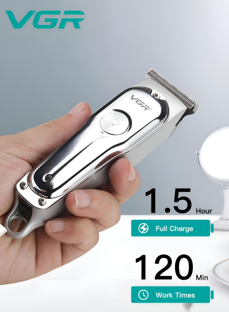 Hair Clipper Shaver 120Min Working Time 600mAh Battery With 3 Guide Comb Led Light Usb Charging For Home Travel Car Dormitory V-071