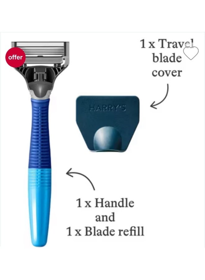 Harry'S Razor With 2 Blade Cartridges Navy Blue