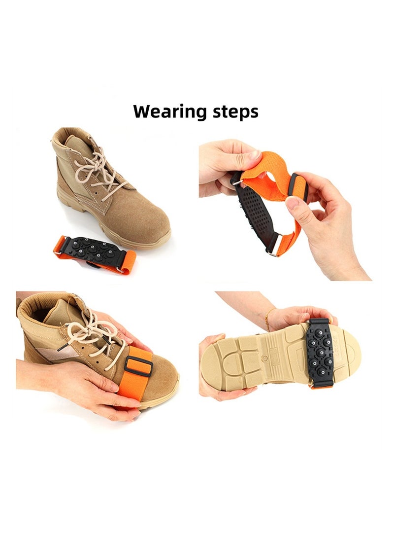 Winter Ice Grips for Shoes Anti Slip Traction Cleats with Tungsten Nails for Snow and Ice Walking Outdoor Activities