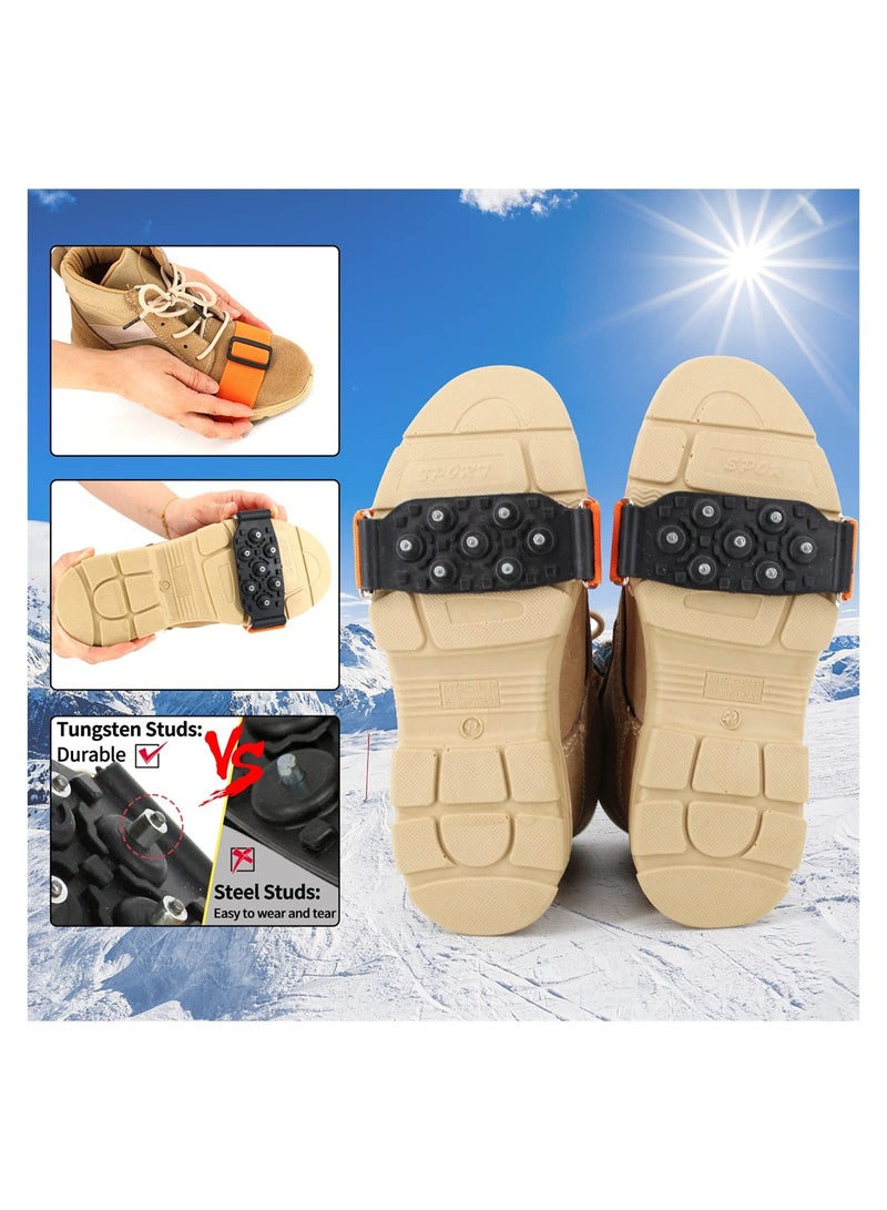 Winter Ice Grips for Shoes Anti Slip Traction Cleats with Tungsten Nails for Snow and Ice Walking Outdoor Activities