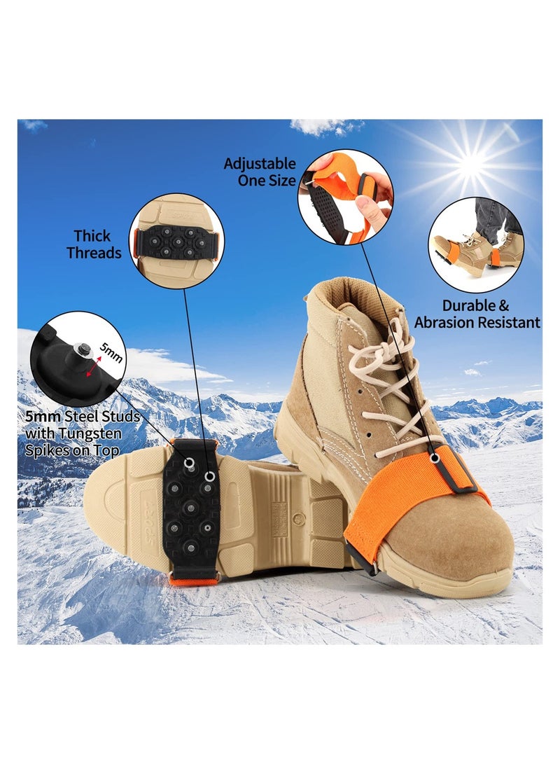 Winter Ice Grips for Shoes Anti Slip Traction Cleats with Tungsten Nails for Snow and Ice Walking Outdoor Activities