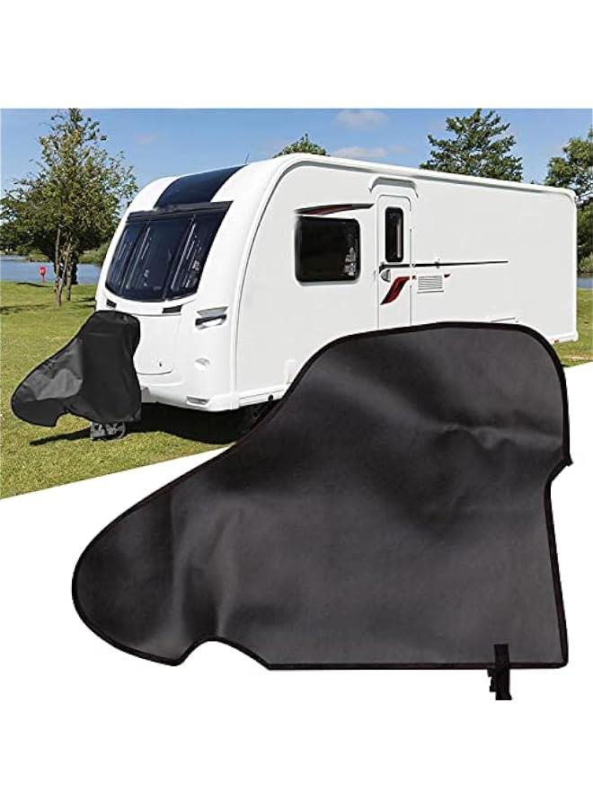 Caravan Hitch Cover, Universal Waterproof Tongue Jack Cover car Hitch Connector Cover, Jack Camper Accessories Exterior dust Cover, PVC Trailer Hitch Cover for Campers, caravans and Trailers