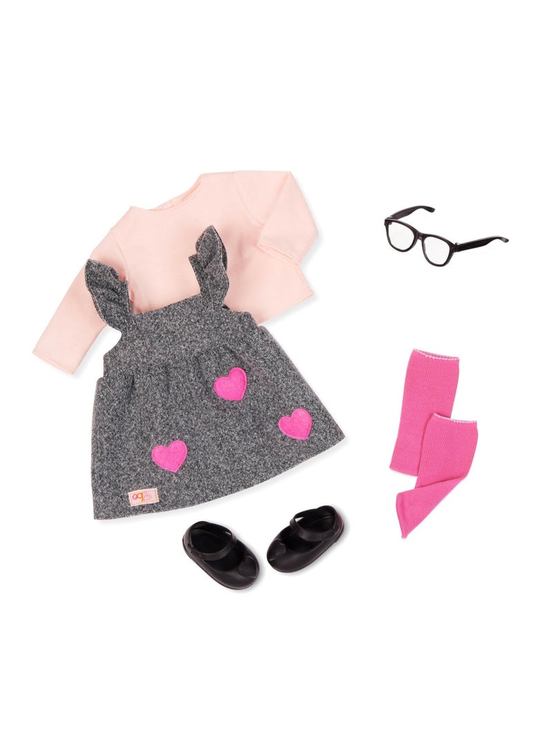 Our Generation - Kelly Doll In School Dress And Heart Patches