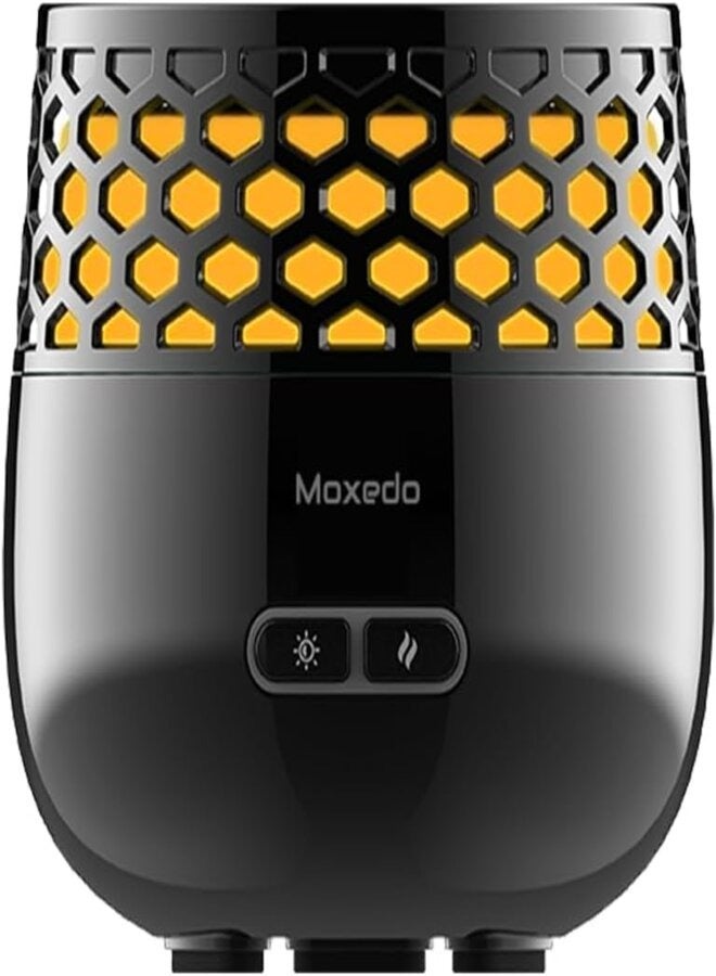 Moxedo Electric Incense Burner Portable Aroma Diffuser with 7 Colors LED Lights USB Rechargeable for Office and Home Décor (BLACK)